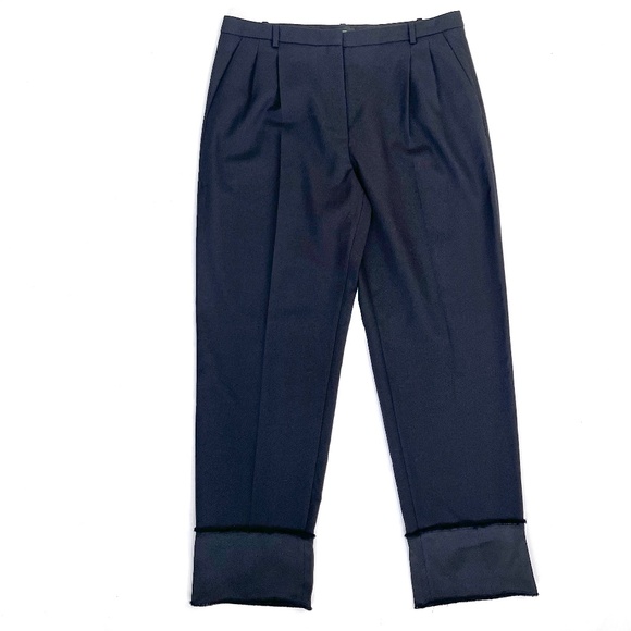 Theory Black Satin Cuffed Trousers - Picture 4 of 9